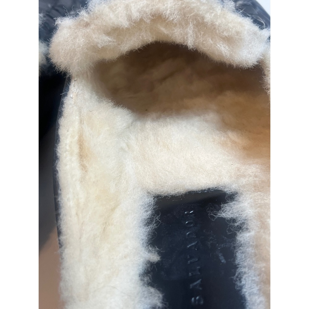 FREDA SALVADOR Temi Shearling Lined Mules Black Leather Penny Loafer Slides 9.5 - Picture 9 of 9